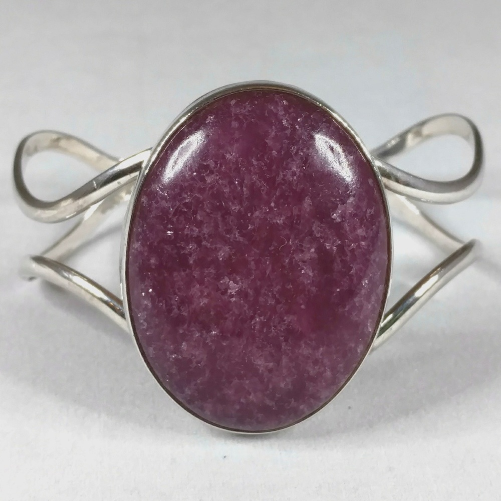 Lepidolite Double Cuff Sterling Bracelet